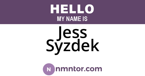 Jess Syzdek