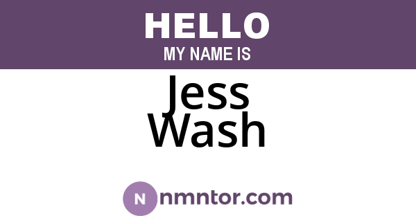 Jess Wash