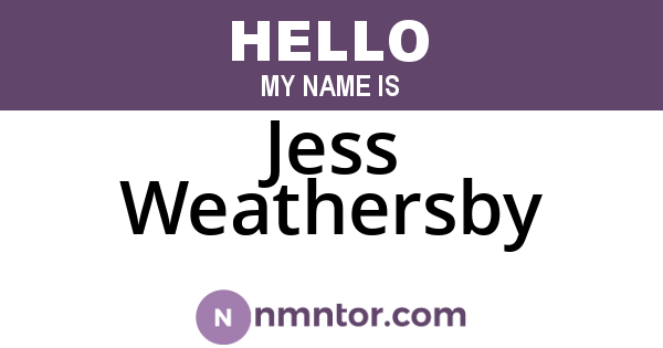 Jess Weathersby