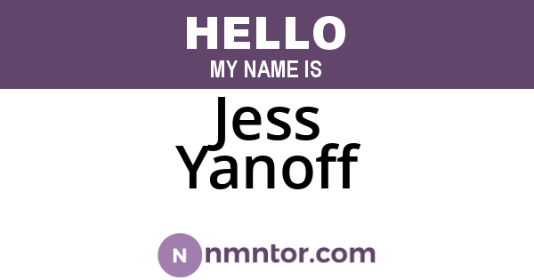 Jess Yanoff