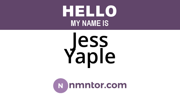 Jess Yaple