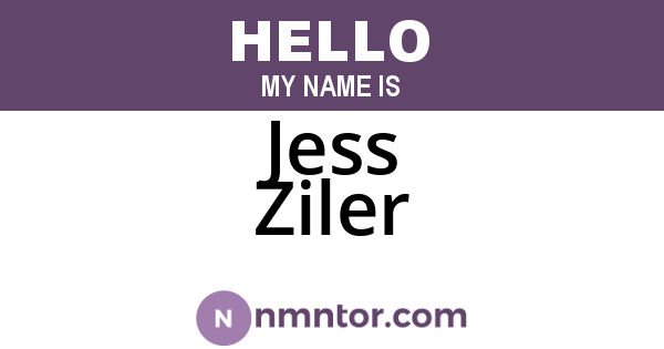 Jess Ziler