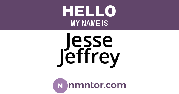 Jesse Jeffrey