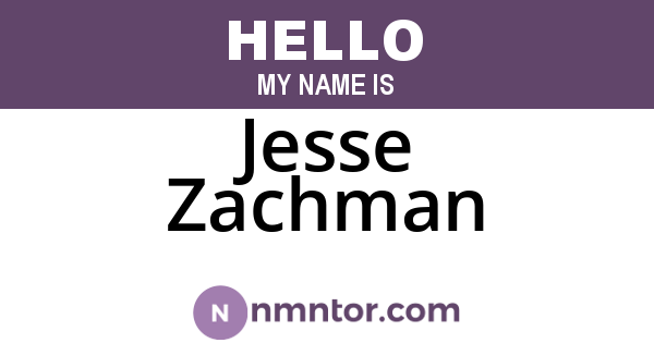 Jesse Zachman