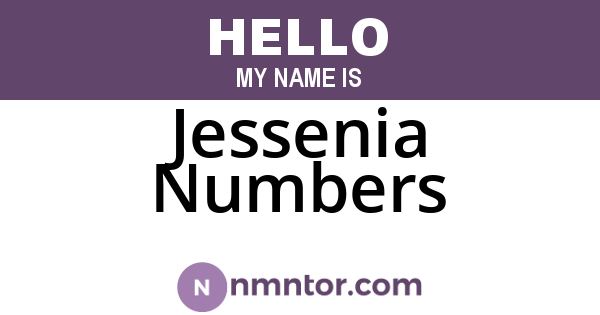 Jessenia Numbers