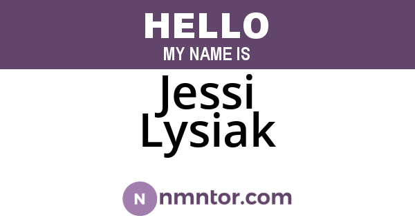 Jessi Lysiak