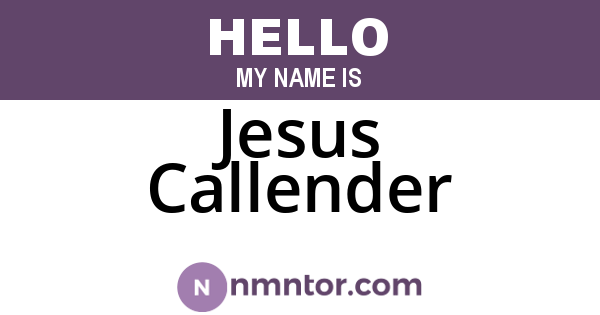 Jesus Callender