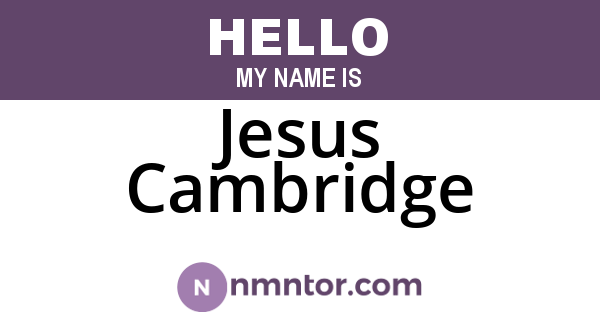Jesus Cambridge