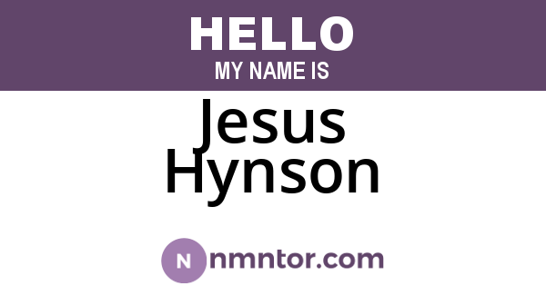 Jesus Hynson
