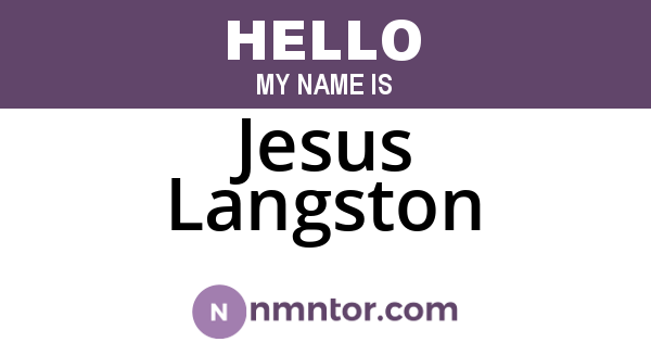 Jesus Langston