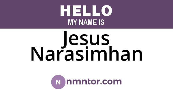 Jesus Narasimhan