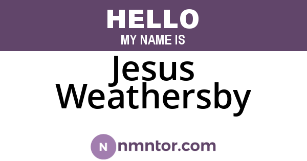 Jesus Weathersby