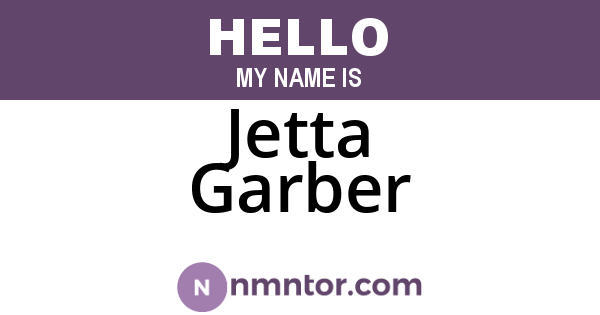 Jetta Garber