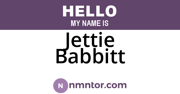 Jettie Babbitt