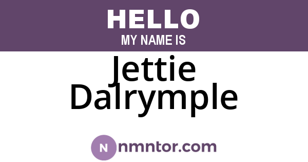 Jettie Dalrymple