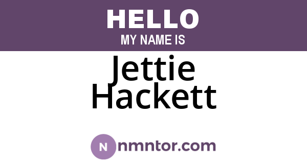 Jettie Hackett