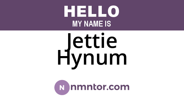Jettie Hynum