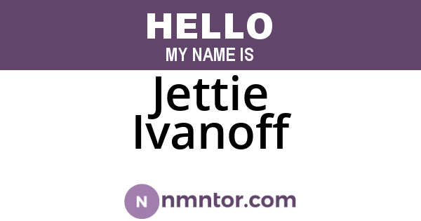 Jettie Ivanoff