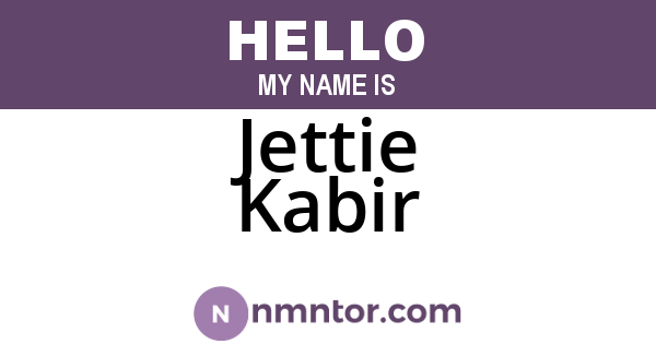 Jettie Kabir