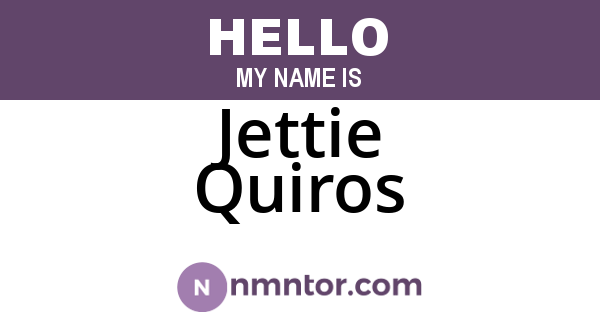 Jettie Quiros