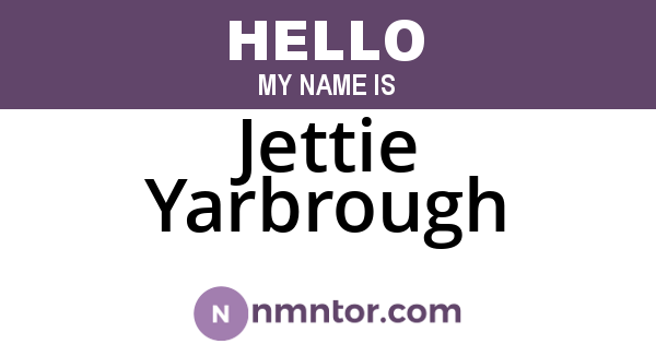 Jettie Yarbrough