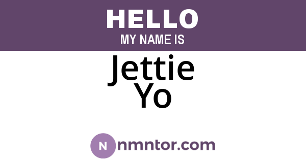Jettie Yo