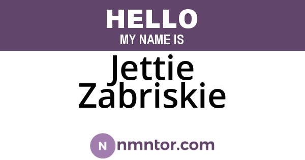 Jettie Zabriskie