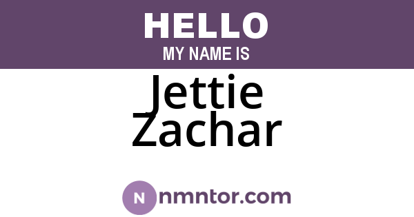 Jettie Zachar