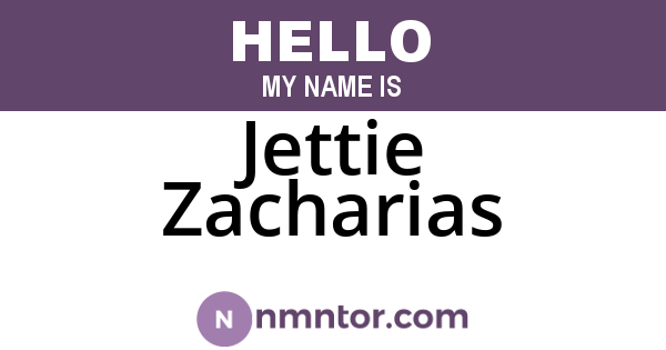 Jettie Zacharias