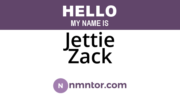 Jettie Zack
