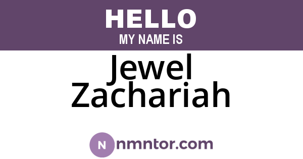 Jewel Zachariah