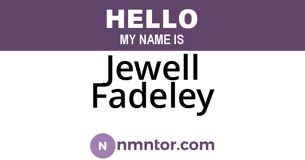 Jewell Fadeley