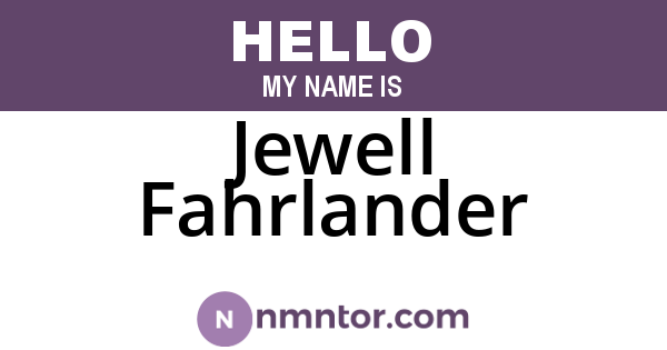 Jewell Fahrlander