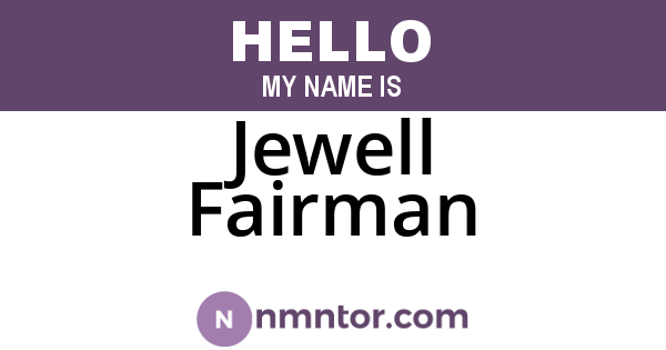 Jewell Fairman