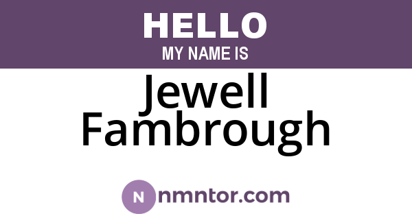 Jewell Fambrough