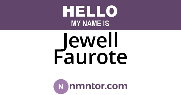 Jewell Faurote