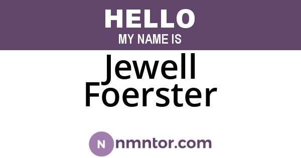Jewell Foerster