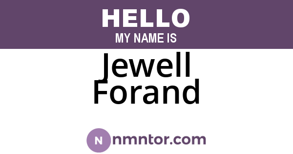 Jewell Forand