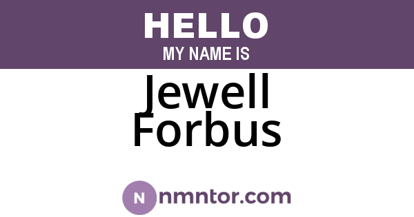 Jewell Forbus