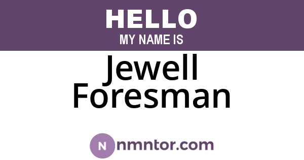 Jewell Foresman