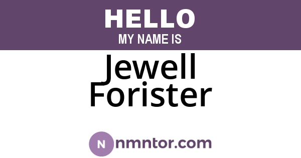Jewell Forister