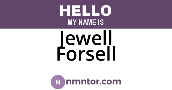 Jewell Forsell