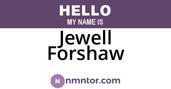 Jewell Forshaw