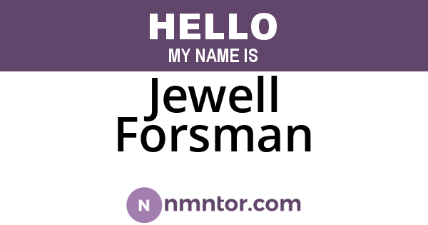 Jewell Forsman