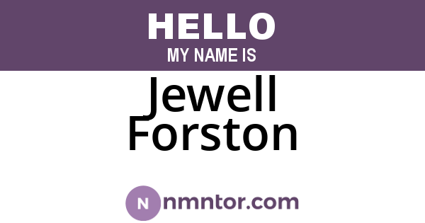 Jewell Forston