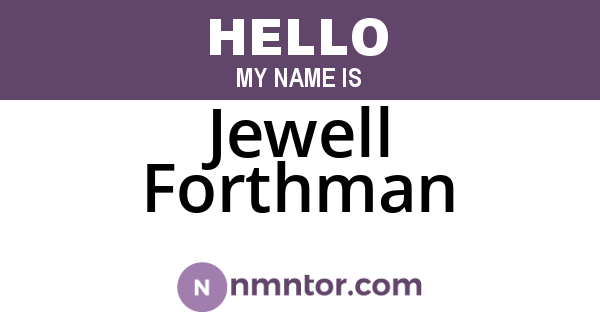 Jewell Forthman