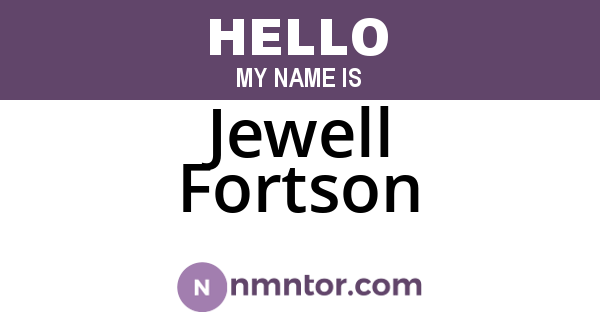 Jewell Fortson