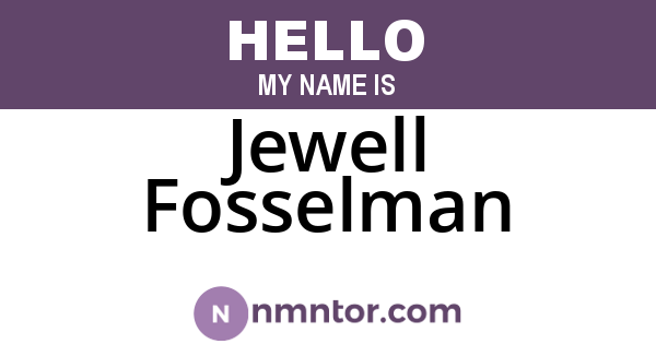 Jewell Fosselman