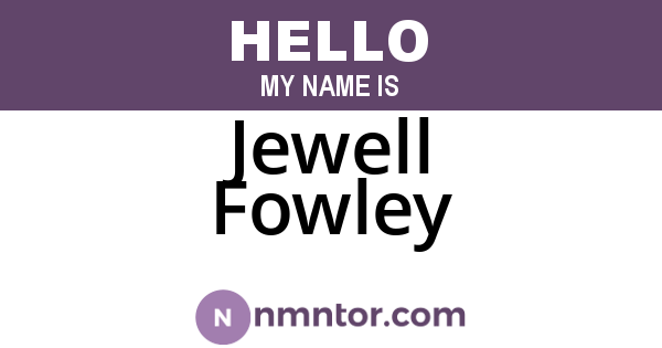 Jewell Fowley