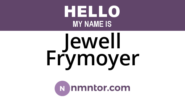 Jewell Frymoyer